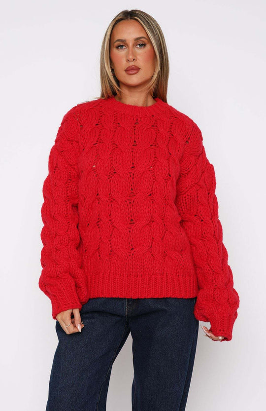 Damen Grobstrickpullover mit modernem Zopfmuster und lässigem Schnitt EB