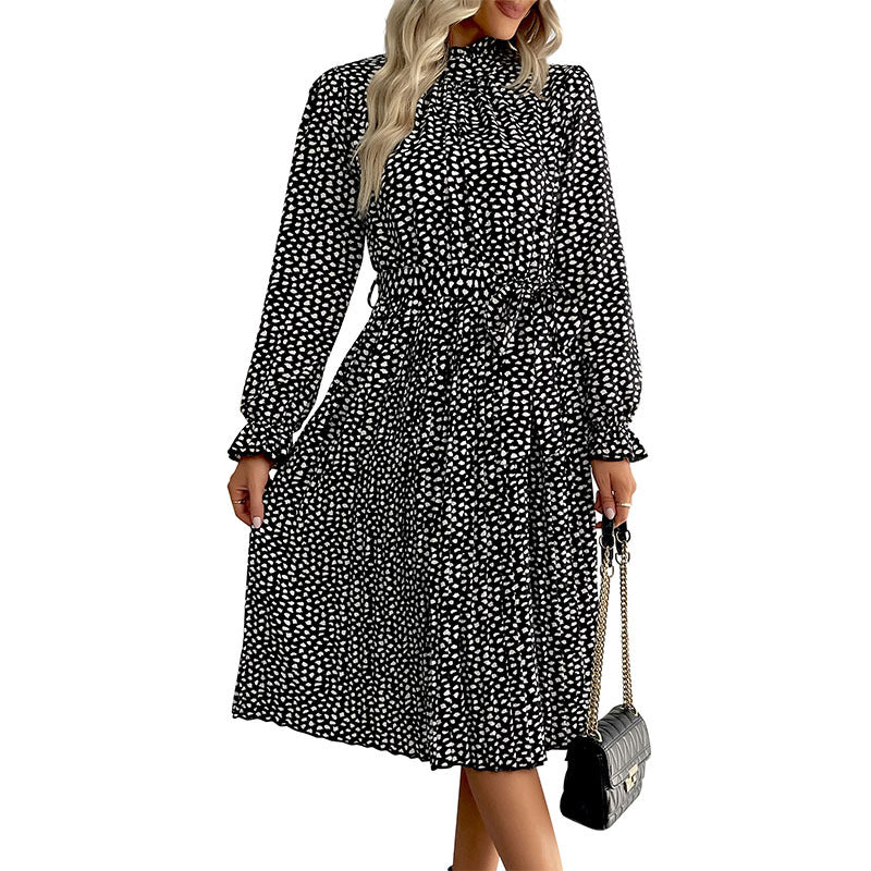 Damen Midi-Kleid mit schlanker Silhouette und verspieltem Bindegürtel EB