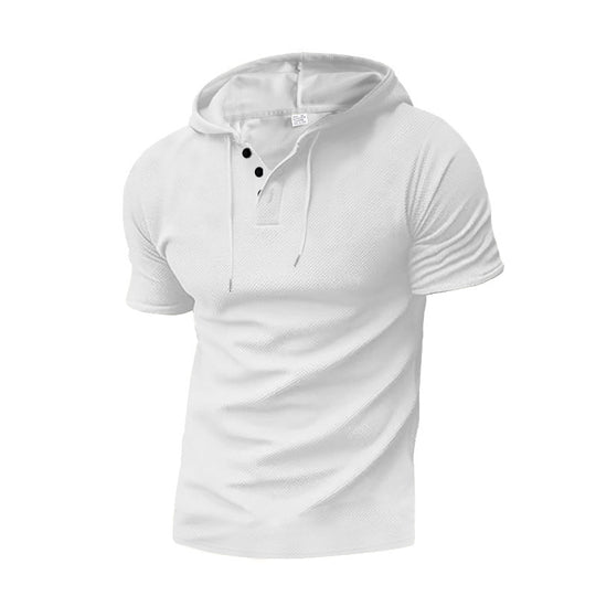 Herren Sweatshirt mit Kapuze und Kontrastknöpfen EB