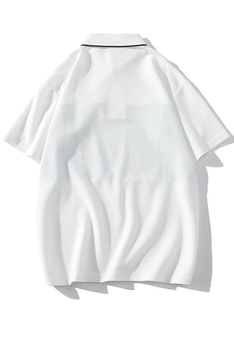 Herren Poloshirt mit modernem Schriftzug und praktischem Brusttaschen EB
