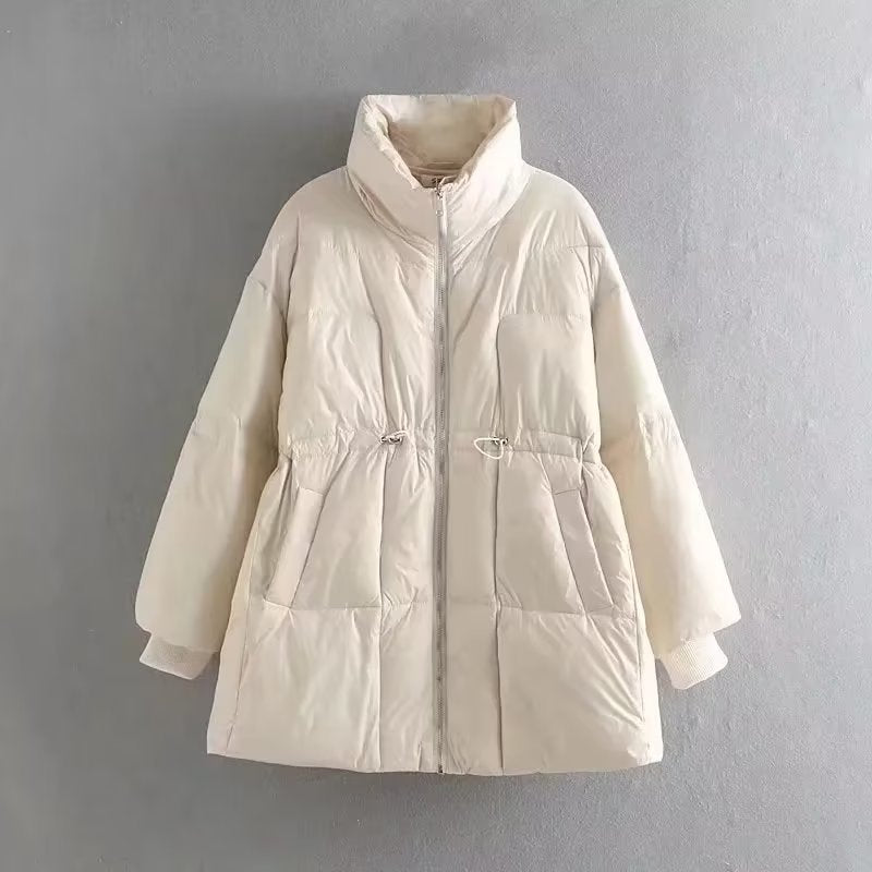 Damen gesteppte Übergangsjacke mit hohem Kragen und praktischen Seitentaschen EB