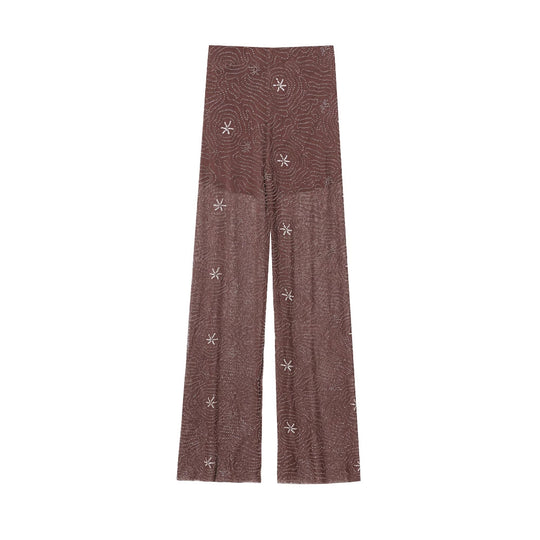 Damen Weite Hosen mit eleganter Stickerei EB