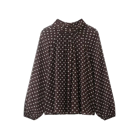Damen nan Chiffonbluse mit Schleifenkragen und Ballonärmeln EB
