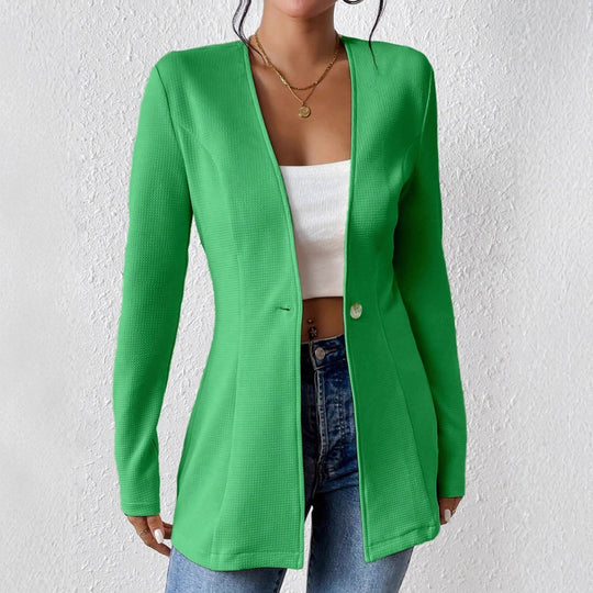 Damen elegante Blazerjacke mit asymmetrischem Schnitt EB