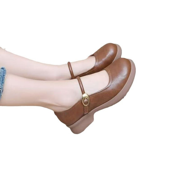 Damen Mary Jane Ballerinas mit elegantem Riemen und bequemem Fußbett EB