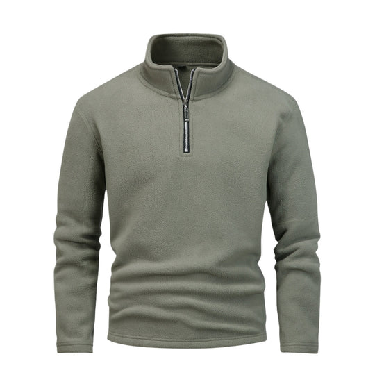 Herren nan Fleece-Halbzip-Pullover mit Stehkragen und flauschiger Mikrofleece-Qualität EB