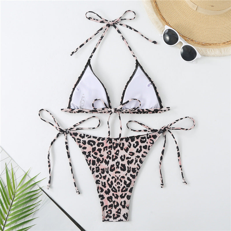 Damen Triangel-Bikini-Set mit verspieltem Tiermuster EB