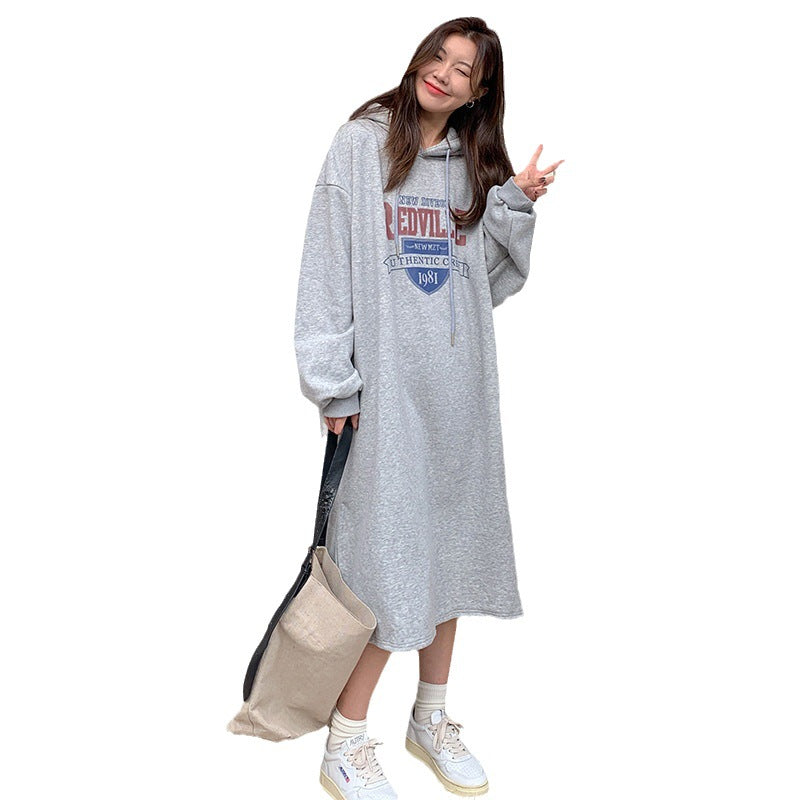 Damen Hoodie-Kleid mit lässigem Schnitt und stylischem Grafikdruck EB