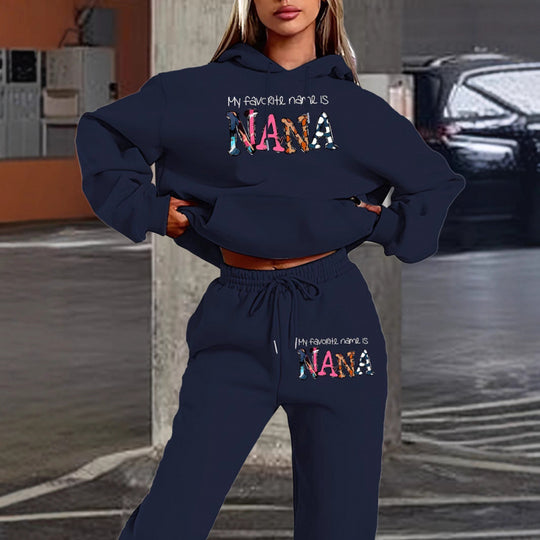 Damen Jogginganzug mit kreativem Schriftzug und bequemer Passform EB