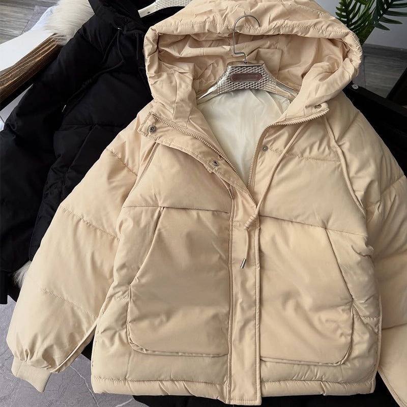 Damen warme Daunenjacke mit verstellbarer Kapuze EB