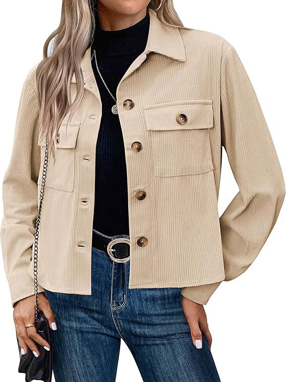 Damen lässige Overshirt-Jacke EB