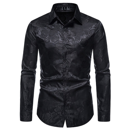 Herren Hemd mit floralen Prägungen und elegantem Glanz EB