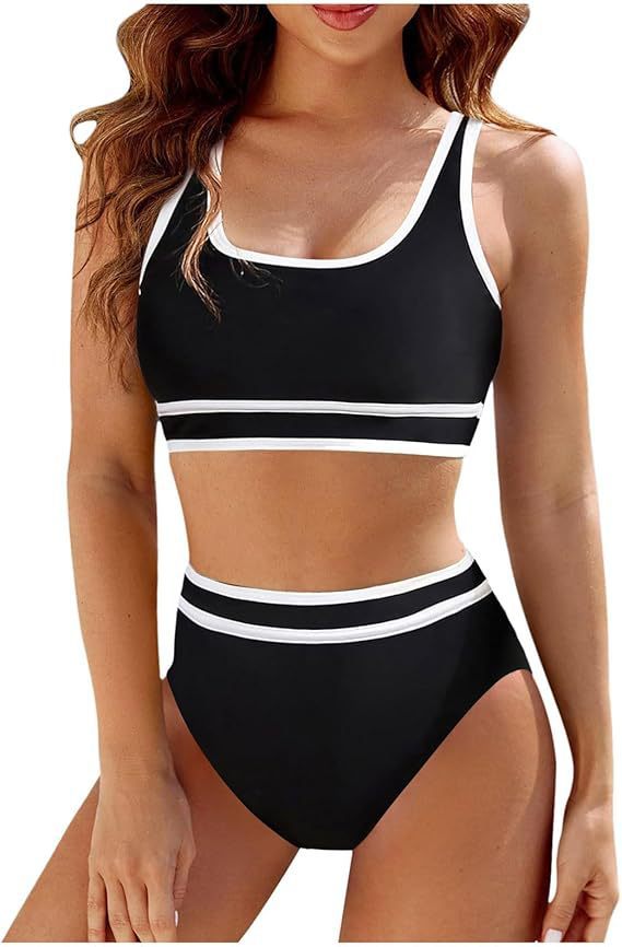 Damen Hochtailliertes Sport-Bikini-Set EB