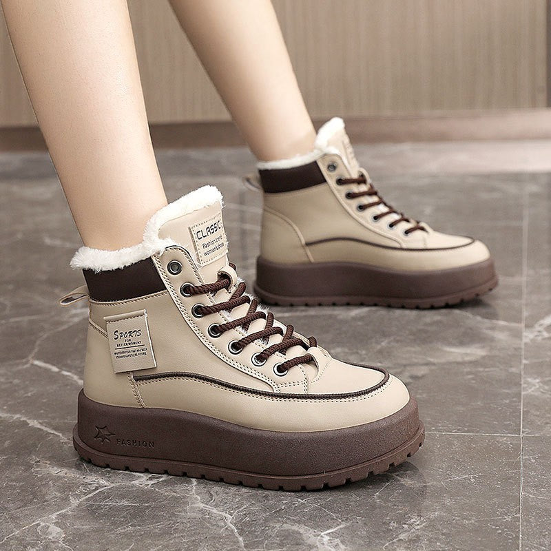 Damen Winter Boots mit dickem Fleece-Futter und rutschfester Sohle EB