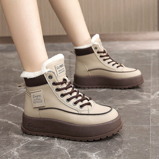 Damen Winter Boots mit dickem Fleece-Futter und rutschfester Sohle EB