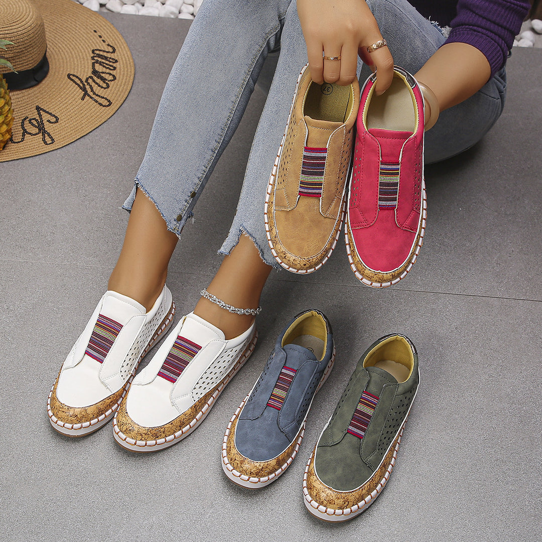 Damen Komfortable Slip-On Sneakers mit raffiniertem Design EB