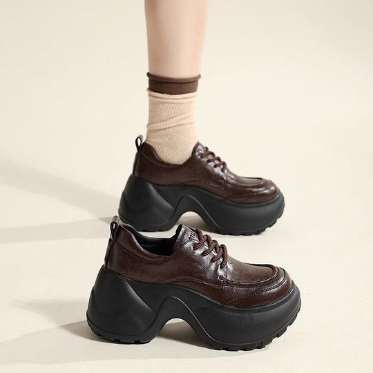 Damen Trendige Chunky Schnürschuhe mit ausgeprägter Sohle EB
