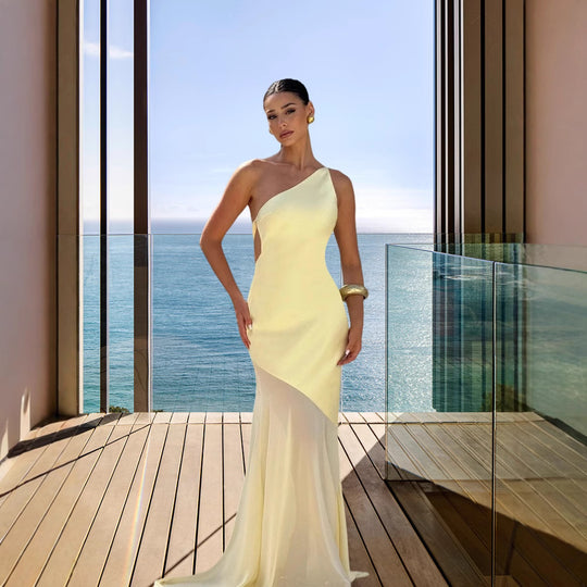 Damen asymmetrisches Abendkleid EB