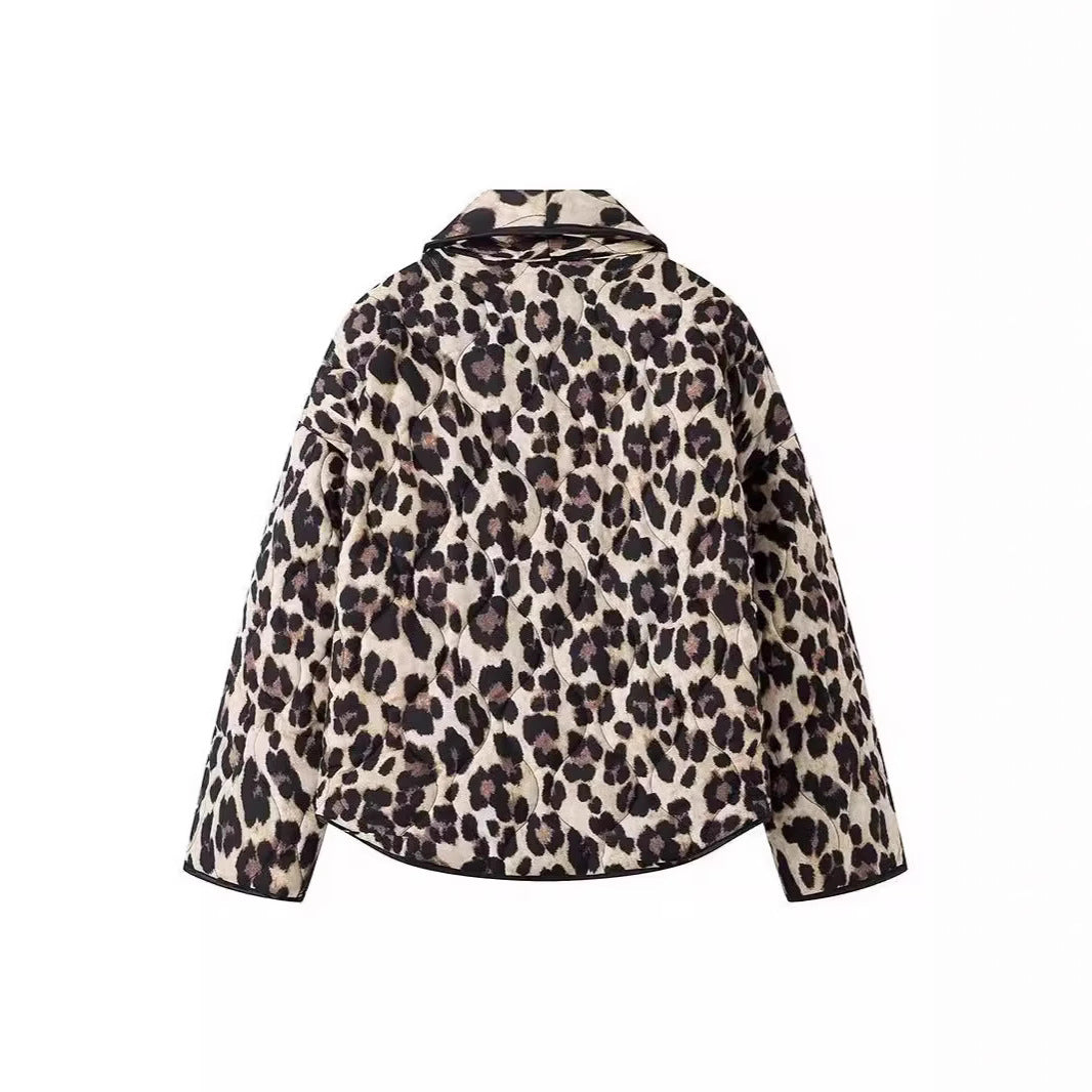 Damen Steppjacke im eleganten Leopardenmuster EB