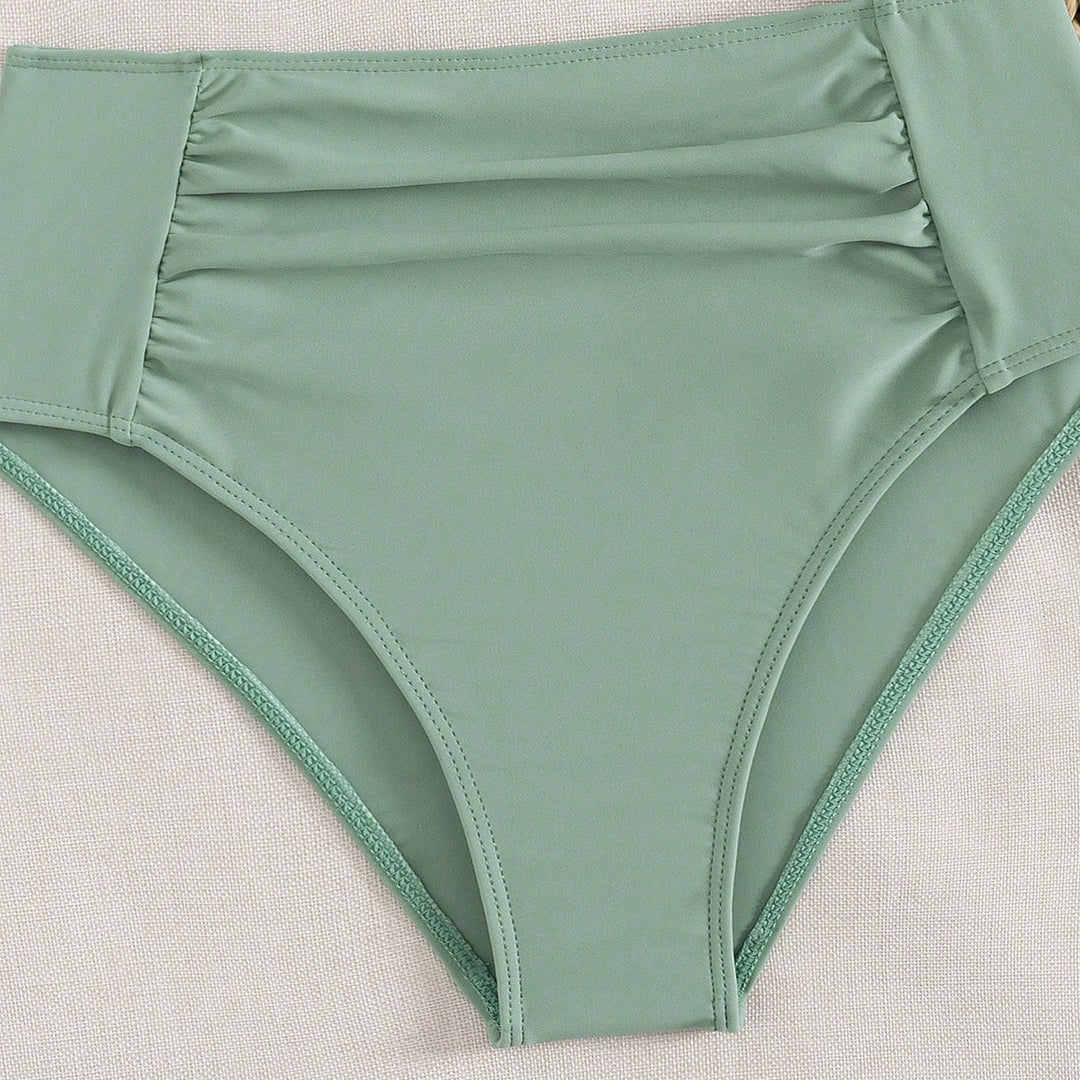 Damen Hochtaillierter Bikini mit Rüschendetails EB