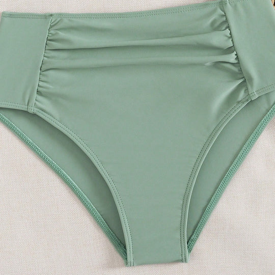 Damen Hochtaillierter Bikini mit Rüschendetails EB