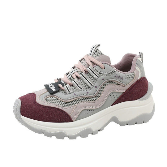 Damen trendige Chunky Sneakers mit atmungsaktivem Mesh und stabiler Sohle EB
