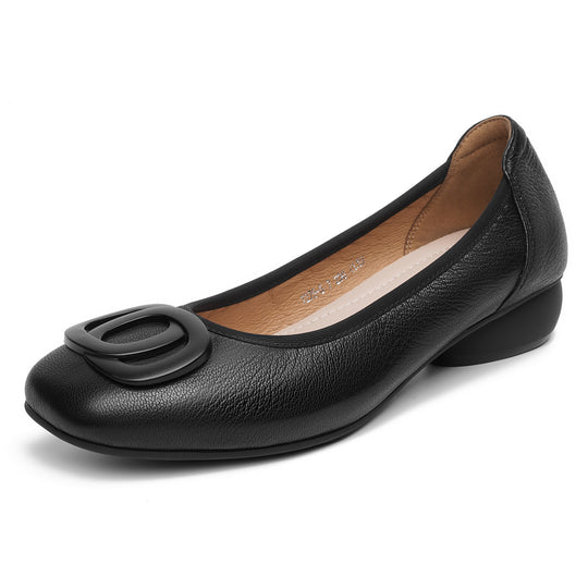 Damen Ballerinas mit dekorativem Metallelement und komfortablem Fußbett EB