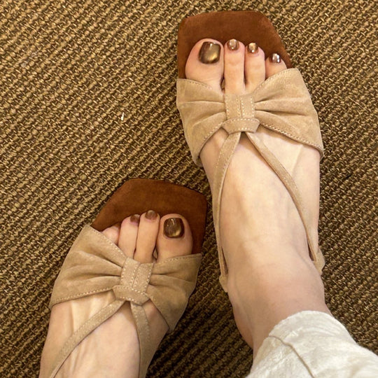 Damen Sandalen mit elegantem Schleifen-Design und komfortablem Blockabsatz EB