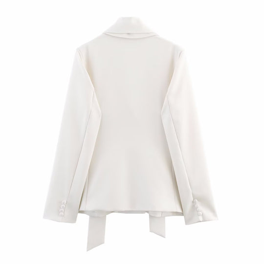 Damen eleganter Blazer mit abnehmbarem Halstuch EB