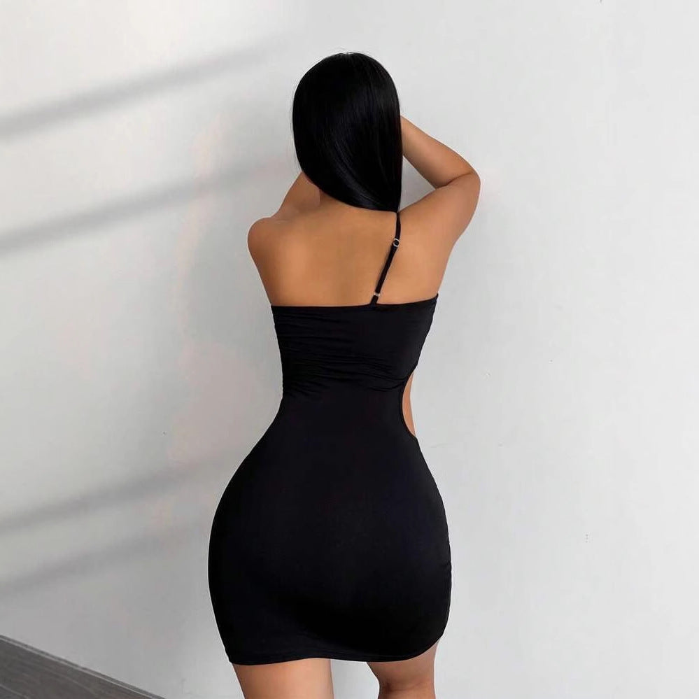 Damen Cut-Out Minikleid mit asymmetrischem Design EB
