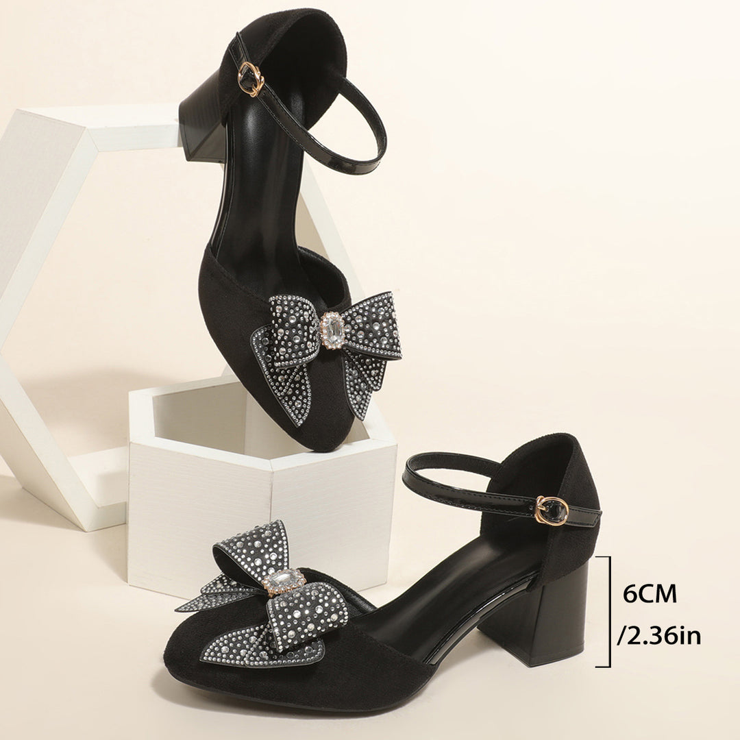 Damen Glamouröse Pumps mit glitzerndem Schleifendetail EB