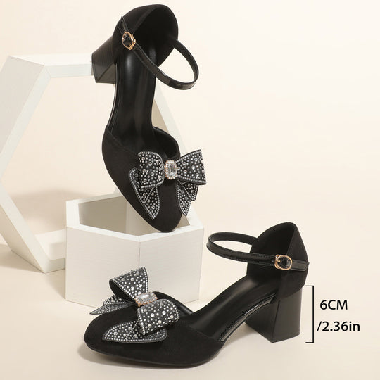 Damen Glamouröse Pumps mit glitzerndem Schleifendetail EB