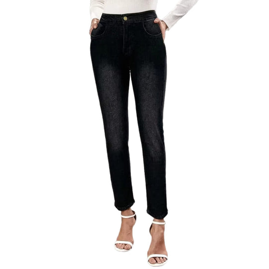 Damen Skinny Jeans im modernen Used-Look mit hohem Bund und elastischem Stretch EB