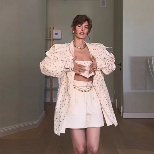 Damen Wickelkleid mit Oversize-Ärmeln EB