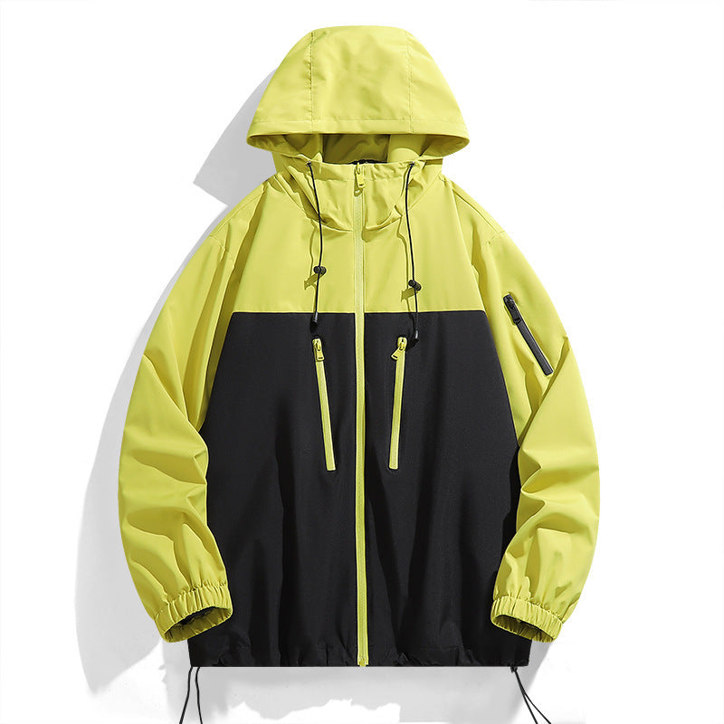 Herren winddichte Funktionsjacke mit stylischem Farbkontrast und praktischen Taschen EB