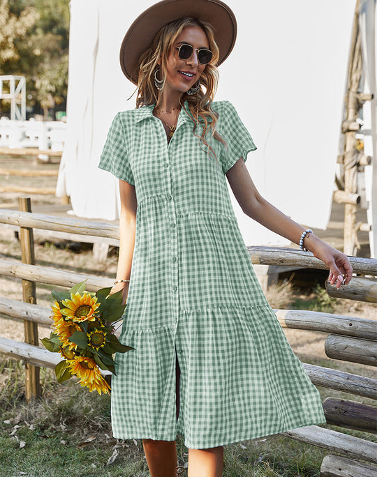 EB | Hemdkragen kariertes Kleid