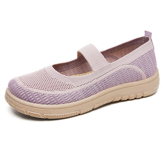 Damen Bequeme und atmungsaktive Freizeitschuhe mit elastischem Riemen EB