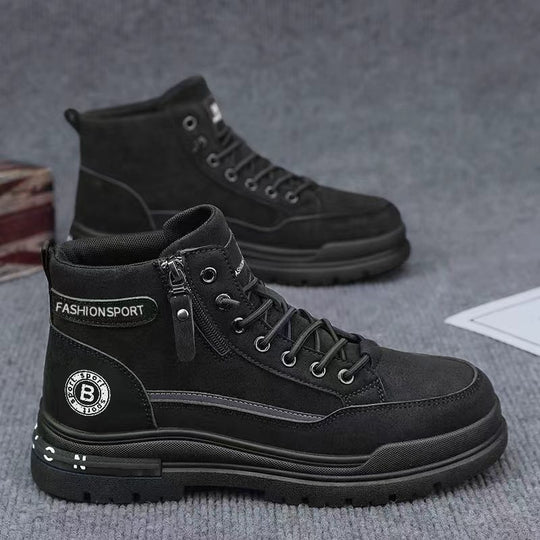 Damen Modische High-Top Stiefel mit robustem Sohlenprofil und praktischem Reißverschluss EB