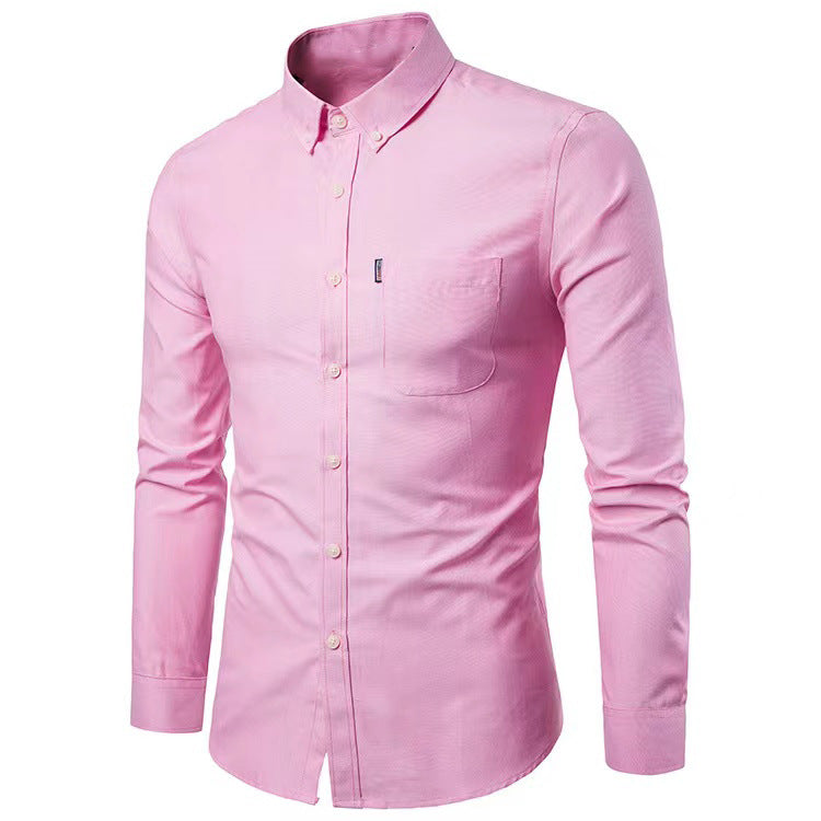 Herren nan tailliertes Oxford-Hemd mit Button-Down-Kragen und Brusttasche EB