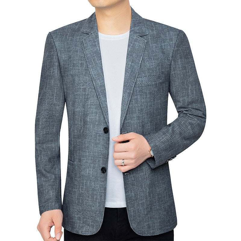 Herren Unstrukturiertes Slim-Fit Sakko mit leichtem Stretch und halber Innenfütterung EB