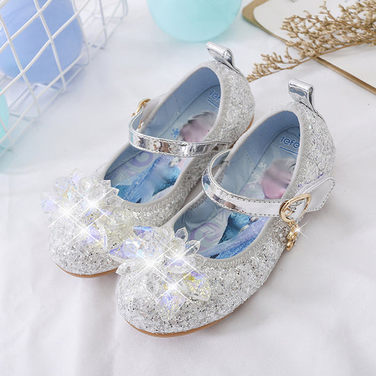 Mädchen Glitzernde Ballerina-Sandalen mit Blumenapplikationen EB