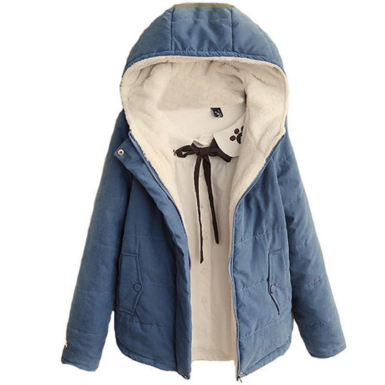 Damen gesteppte Kapuzenjacke mit kuscheligem Futter und praktischen Taschen EB
