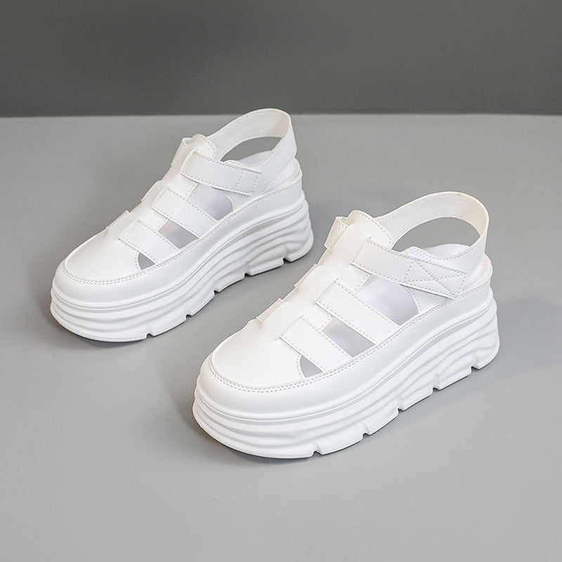 Damen Plattform-Sandalen mit verstellbarem Riemen und rutschfester Sohle EB