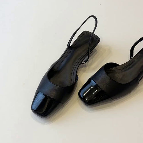 Damen Slingback-Pumps mit glänzender Kappe und modischem Riemchen EB