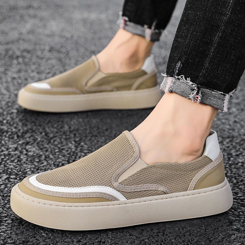 Damen Bequeme Slip-On Sneakers mit atmungsaktiver Mesh-Oberfläche und rutschfester Laufsohle EB