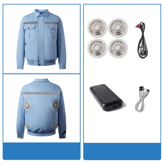 Unisex Nan kühlende Ventilationsjacke mit integrierten Lüftern und USB-Anschluss EB