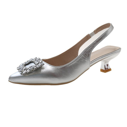 Damen Slingback Pumps mit Strassbesetztem Detail EB