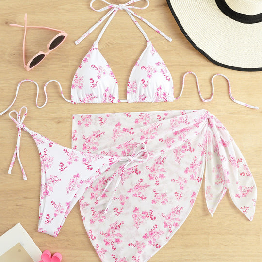 Damen Triangel-Bikini-Set mit elegantem Wickelrock EB