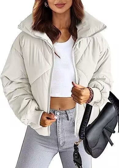 Damen Wärmeisolierte Steppjacke mit hohem Kragen und elastischen Bündchen EB
