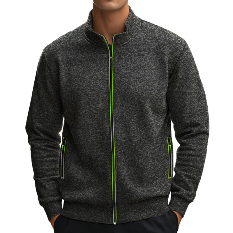 Herren Sweatjacke mit hohem Kragen und praktischen Reißverschlusstaschen EB